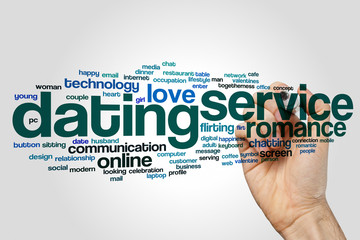 Poster - Dating service word cloud concept on grey background