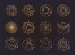 Sacred geometry symbols collection. hipster, abstract, alchemy, spiritual, mystic elements set.