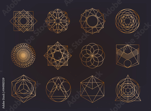 Cuadros en Lienzo Sacred geometry symbols collection