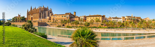 Fotomural Spain Palma de Majorca historic city center panorama view