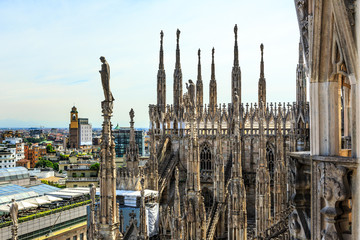 Wall Mural - View from Duomo roof in Milan