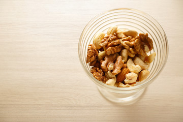 Canvas Print - Glass bowl of mixed nuts