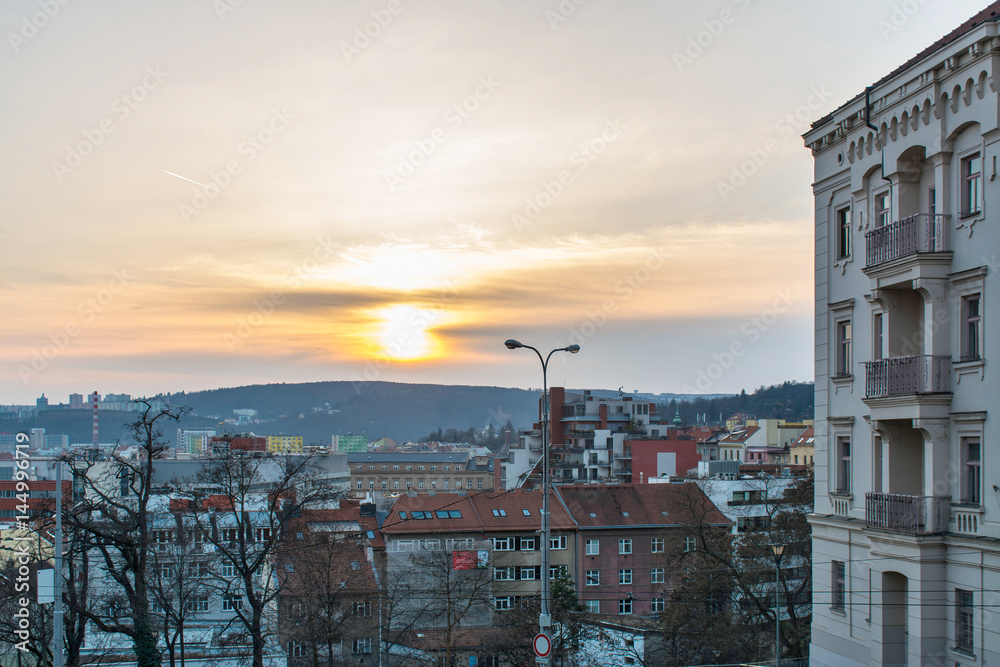 Obraz na płótnie View on center city brno from high terraces w salonie