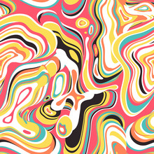 Vector Seamless Pattern. Abstract Bright Candy-colored Psychedelic Background With Repeating Structure Of Oil Stains.