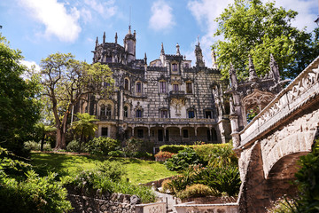 Palace in Sintra on the background of clear sky