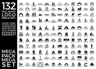 Wall Mural - Mega Set and Big Group, Real Estate, Building and Construction Logo Vector Design Eps 10