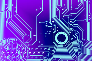 Fototapete - Circuit board. Electronic computer hardware technology. Motherboard digital chip. Tech science background. Integrated communication processor. Information engineering component.