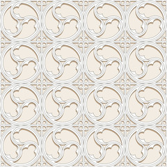 Poster - Seamless pattern with plant elements in classic style.