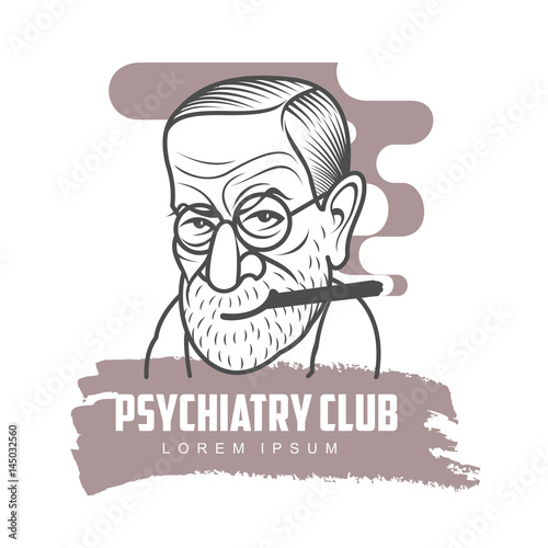 Fotografie, Tablou Cartoon caricature portrait of Sigmund Freud