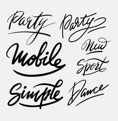 Fototapete - Party hand written typography. Good use for logotype, symbol, cover label, product, brand, poster title or any graphic design you want. Easy to use or change color