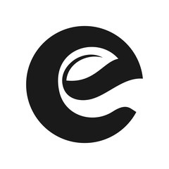 Wall Mural - letter e and leaf logo vector.