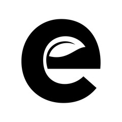 Wall Mural - letter e and leaf logo vector.