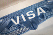 Close up on USA visa in a passport. A visitor needs a valid US visa to present to the CBP officer (customs and border protection) to enter the United States of America