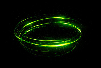 Wall Mural - Glow effect. Ribbon glint. Abstract rotational border lines. Power energy. LED glare tape. .Luminous shining neon lights cosmic abstract frame. Magic design round whirl. Swirl trail effect.