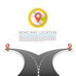 Road choice, Road arrow cover, Road way location, Vector background