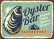 Oyster bar creative retro sign design template