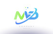 md m d alphabet green blue swoosh letter logo icon design