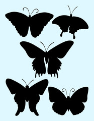 Sticker - Beautiful butterfly silhouette. Good use for symbol, logo, mascot, web icon, sign, tattoo or any design you want.