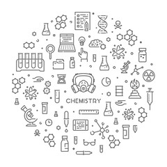 Wall Mural - round line web concept for chemistry