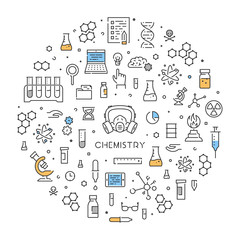 Poster - Round line web concept for chemistry