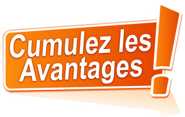 Sticker - cumulez les avantages sur étiquette orange