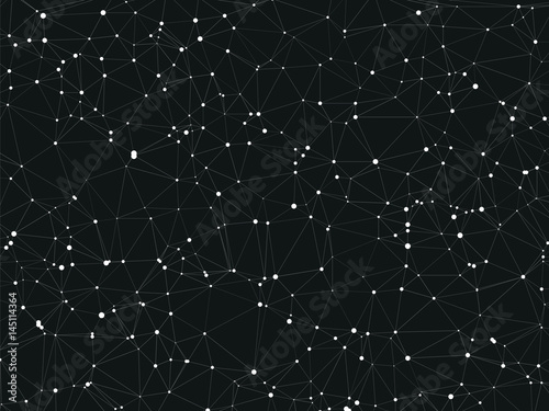 Zdjęcie XXL abstrakcyjne ciemne tło łączące kropki motyw gwiazdy