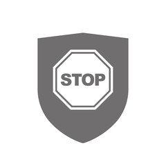 Canvas Print - Isolated shield with  a stop signal