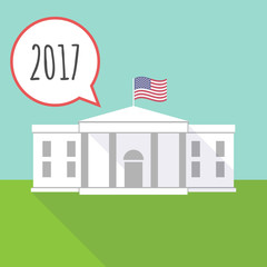 Poster - The White House with  a 2017 year  number icon