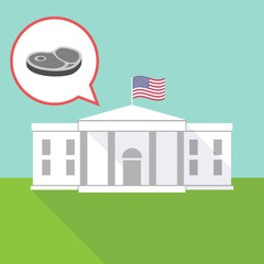 Poster - The White House with  a steak icon