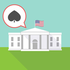 Poster - The White House with  the  spade  poker playing card sign