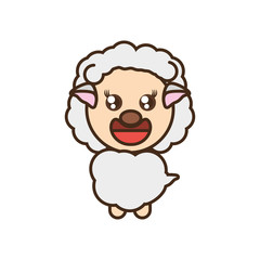 Wall Mural - cute sheep toy kawaii image vector illustration eps 10