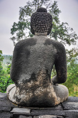 Wall Mural - Buddha statues in Borobudur Temple, Indonesia