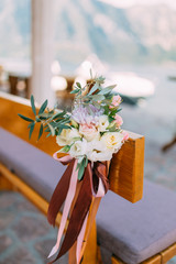 Wall Mural - Flower compositions at the wedding ceremony. Wedding in Montenegro by the sea.