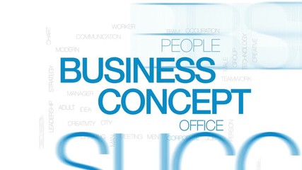 Sticker - Business concept animated word cloud, text design animation. Kinetic typography.