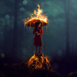 Woman with Burning umbrella
