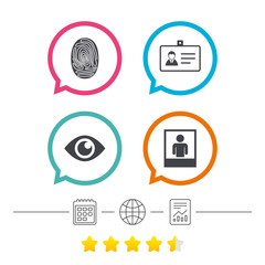 Poster - Identity ID card badge icons. Eye symbol.