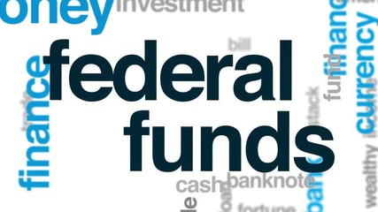 Poster - Federal funds animated word cloud, text design animation.