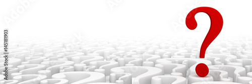 Cuadros en Lienzo Red question mark background - 3d render