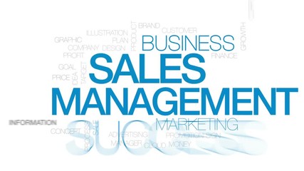 Wall Mural - sales management animated word cloud, text design animation. kinetic typography.