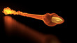 3d illustration of a flying bullet with fire trail