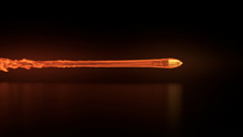 3d Illustration Of A Flying Bullet With Fire Trail