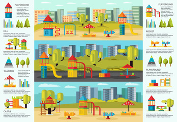 Sticker - Colorful Playground Infographic Concept