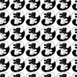© koshkamurka - sleeping kittens, in-yan seamless black and white pattern