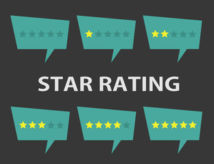 Poster - star rating set. positiv and negative feedback. vector illustration.