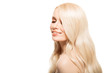 © yuriyzhuravov - Portrait Of Beautiful Young Blond Woman With Long Wavy Hair. Isolated.