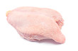 Raw chicken breast with skin isolated on white