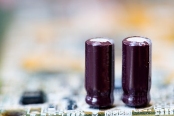 Close up of Electronic Circuits in Technology on  
Mainboard background (Main board,cpu motherboard,logic board,system board or mobo)