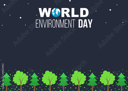 World Environment Day Banner With Green Trees Buy This Stock