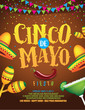 Cinco De Mayo design for celebration of the Mexican holiday on the fifth (Cinco) of May (Mayo). EPS 10 vector.
