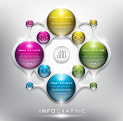 Wall Mural - Infographic design template for 4 options. Can be used for workflow layout, banner, number options, step up options, diagram, web design. Vector illustration. Eps10.